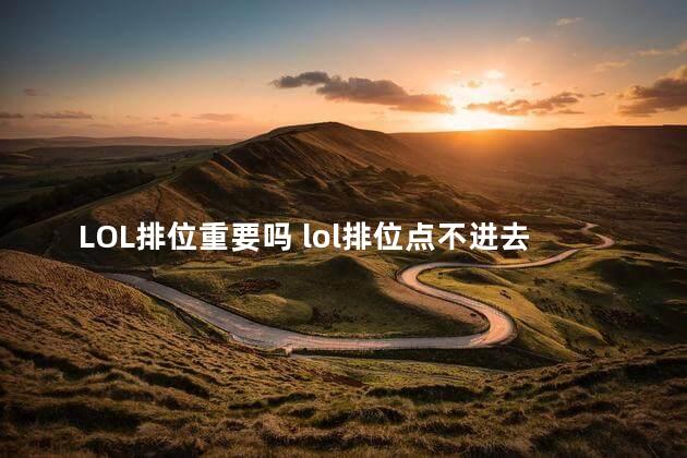 LOL排位重要吗 lol排位点不进去